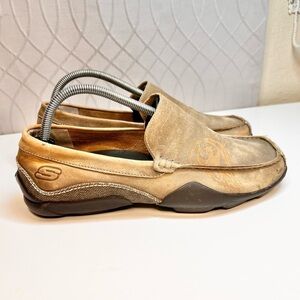 Skechers Men’s Socks Suck Dragon Brown Driving Loafers Size 8.5